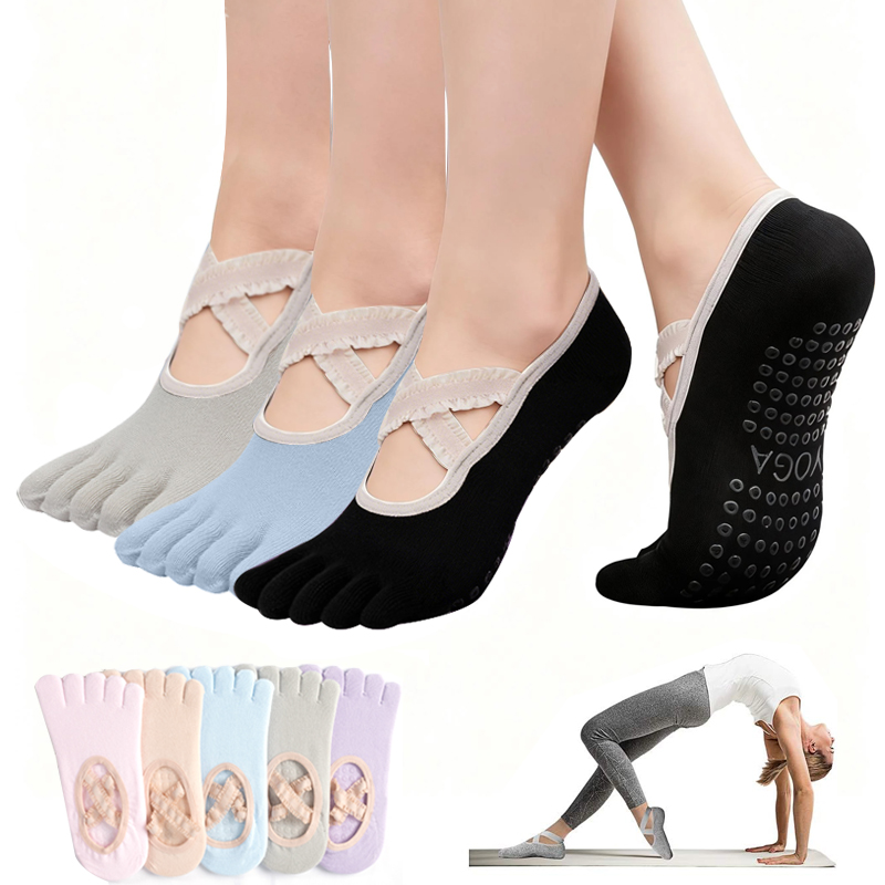 Pilates Yoga Ballet - Meias de Pilates Antiderrapantes para Mulheres