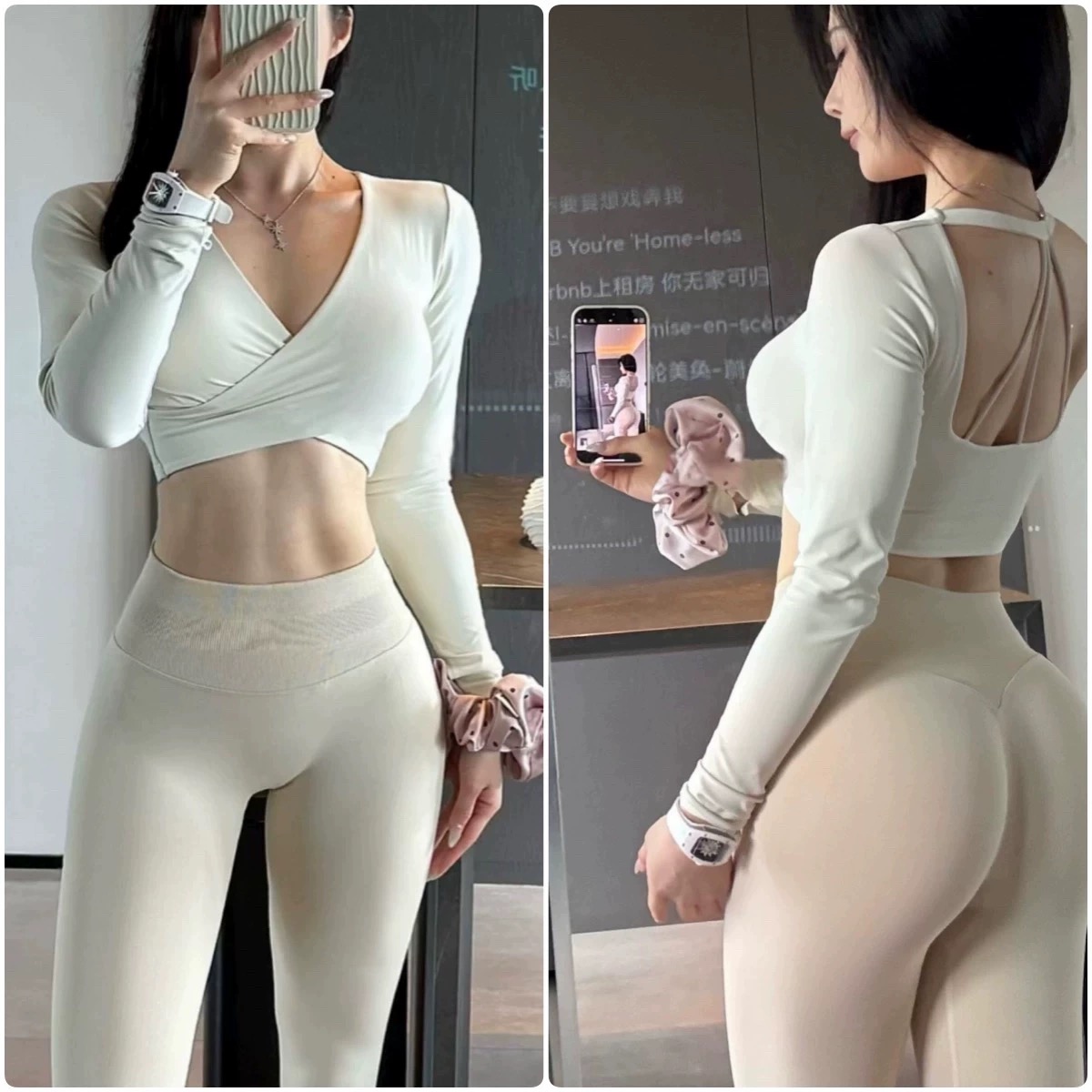 Camisa de Manga Longa para Yog - Pilates Yoga Wrap Top avaliação e preço