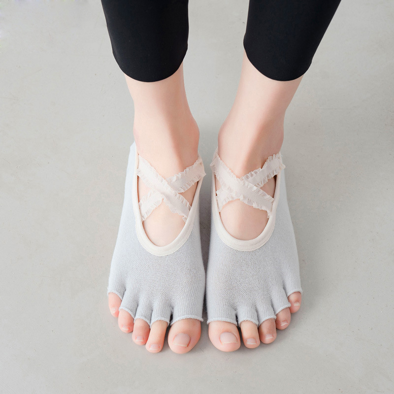 Cinco dedo meias de yoga laço  - Pilates Yoga Ballet avaliação e preço